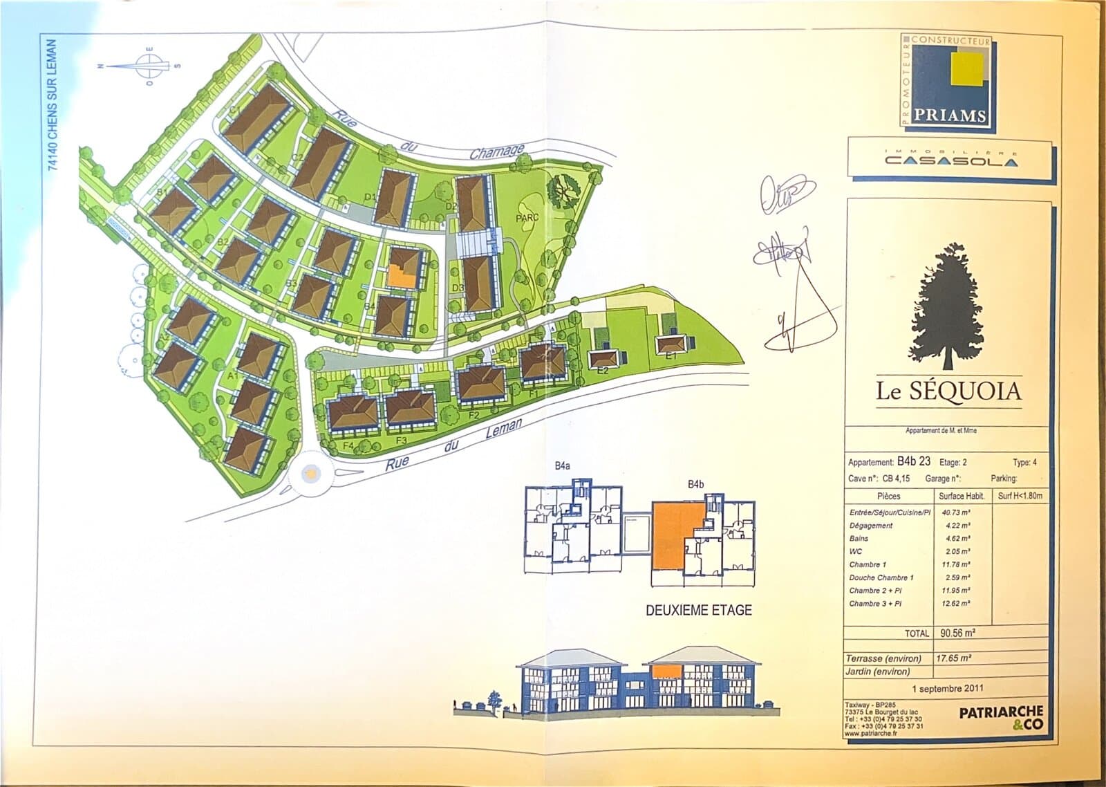 Plan de l’appartement 90.83 m² à Chens-sur-Léman